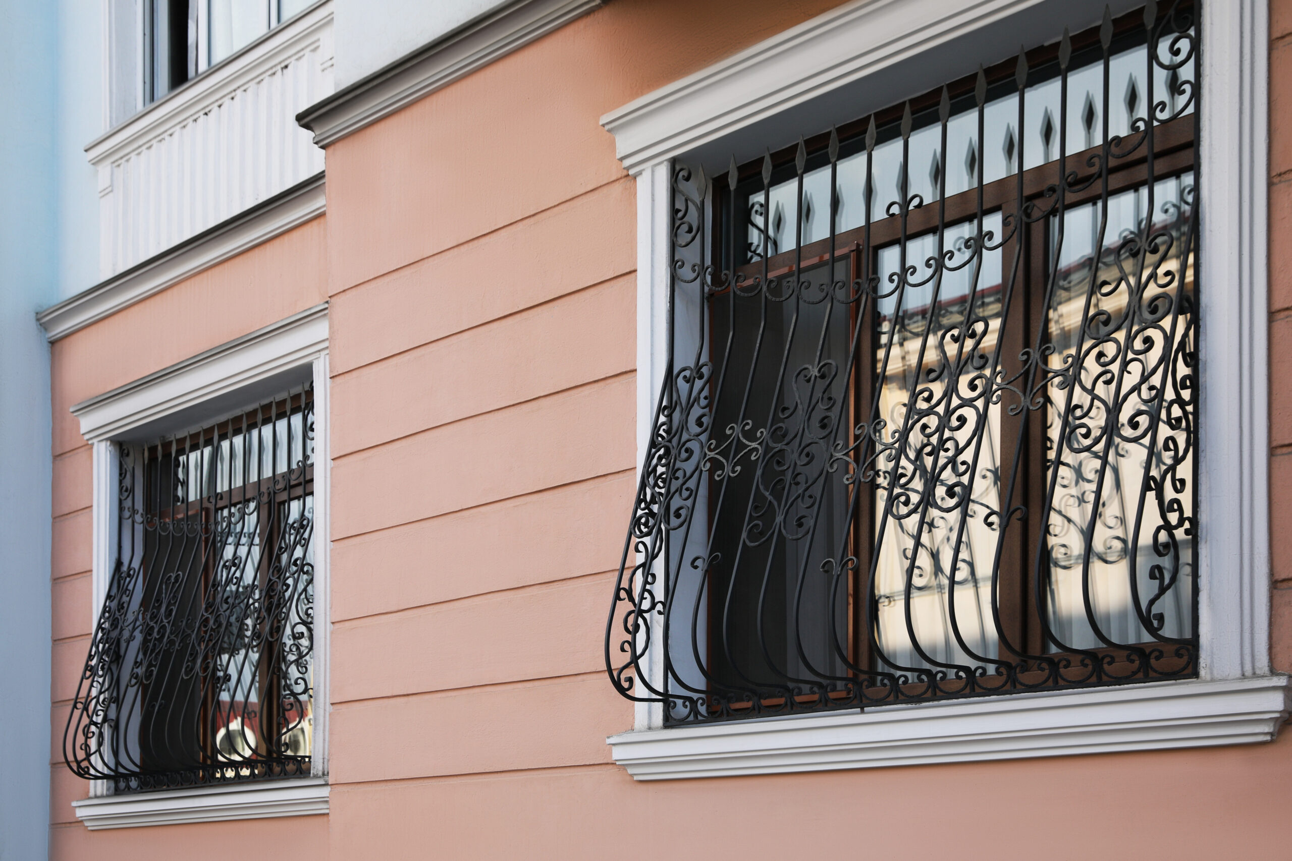 window burglar bars on a home